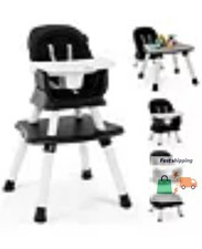 Baby 8-in-1 High Chair with Double-layer Cushions Multifunctional