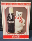 VINTAGE COCA-COLA POLAR BEAR WITH COKE BOTTLE CERAMIC COOKIE JAR NEW IN BOX 1998