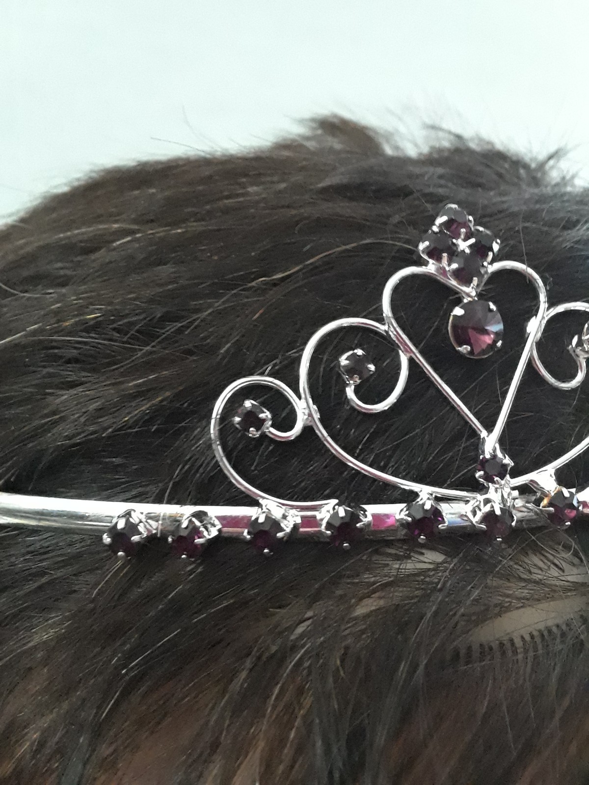 Princess Tiara Bridal Purple Rhinestone Delicate Headwear for Party