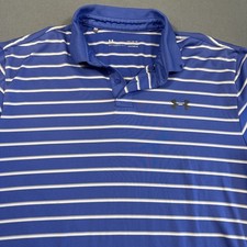 Under Armour Polo Shirt Mens MEDIUM HeatGear Loose Fit Stripe Golf Performance