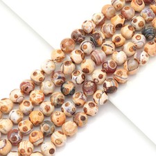 Orange Yellow Agate Round Smooth Beads, Sku U1800