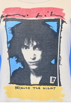 70s PATTI SMITH Group Beacuase The Night Women SAND short Sleeve Shirt PA8845