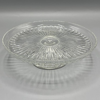 Vintage Pressglas Kuchenständer Tazza flacher Sockel Standfuß Nachmittagstee
