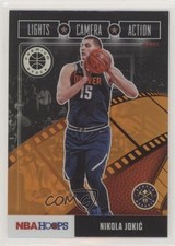2019 Panini NBA Hoops Premium Stock Lights Camera Action Orange Nikola Jokic a1o