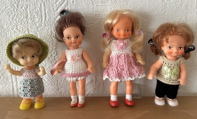 DDR Puppe 4 kleine Püppchen ARI Spielzeug alte Puppe