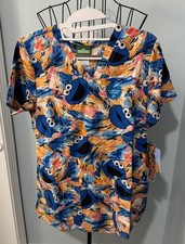 Sesame Street Cookie Monster Small S Finger Paint Tooniforms Women's scrub top