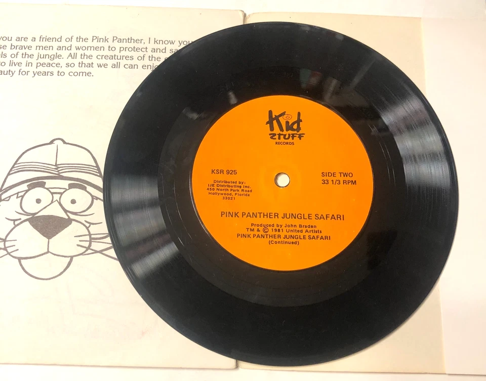 The Pink Panther 7" Record 45 & Book The Pink Panther's Jungle Safari Foto 4 de 4