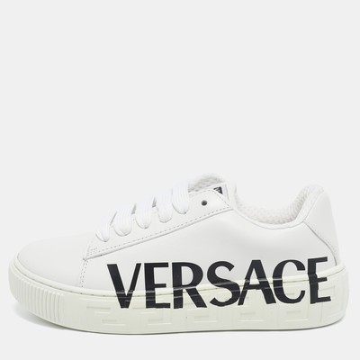 Versace White Leather Greca Sneakers Size 30 | eBay