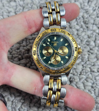Men's Fossil Blue BQ-8776 Chronograph Quartz Watch Two Tone Needs Battery