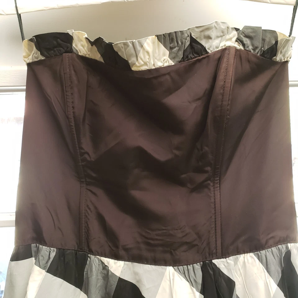 Vestido Vintage Jessica McClintock Gunne Sax Tamanho 9 Preto e Branco Xadrez - Imagem 4 de 4