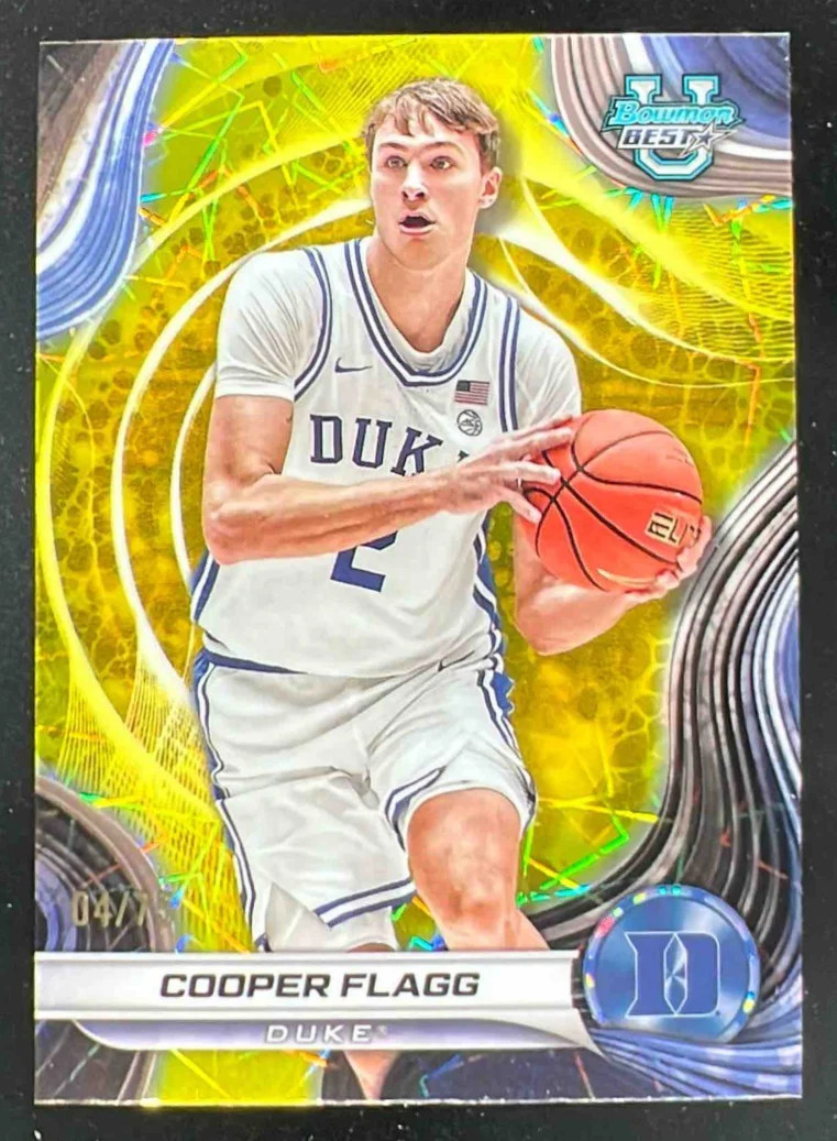 2024-25 Bowman's Best University Yellow Lazer Refractor #16 Cooper Flagg /75