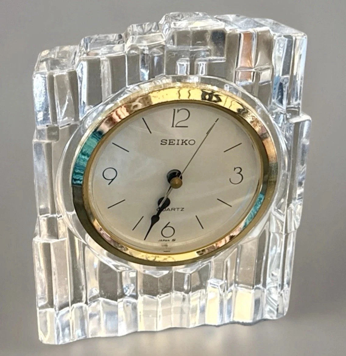 Seiko Crystal Clock In Collectible Shelf, Mantel Clocks (1970-Now