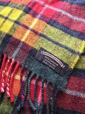 James Pringle Weavers Lambswool Scotland Plaid Scarf Multicolor Rainbow Checked