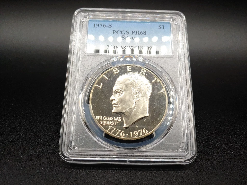 1976 "S" Eisenhower Silver Dollar IKE $1 - PCGS PR68 Blue Label - FREE Shipping! - Image 4 of 4