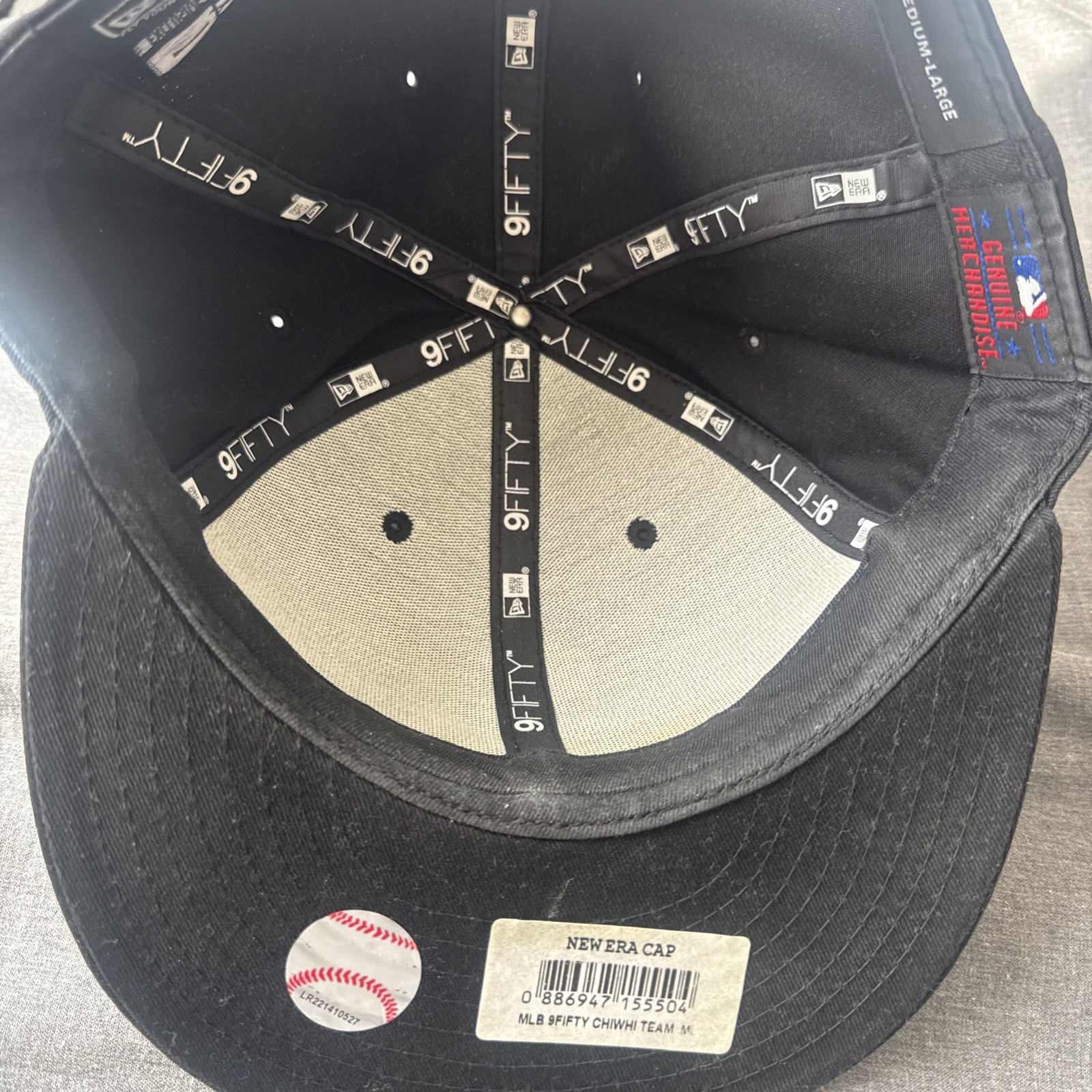 New Era Baseball Cap Hat SnapBack 9Fifty 9 Fifty SOX Black White M/L