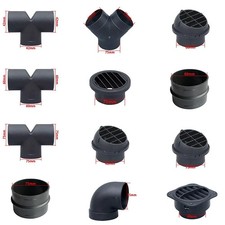 75mm Pipe Ducting T Piece+Warm Air Outlet Vent+Hose Clip For Diesel Heater