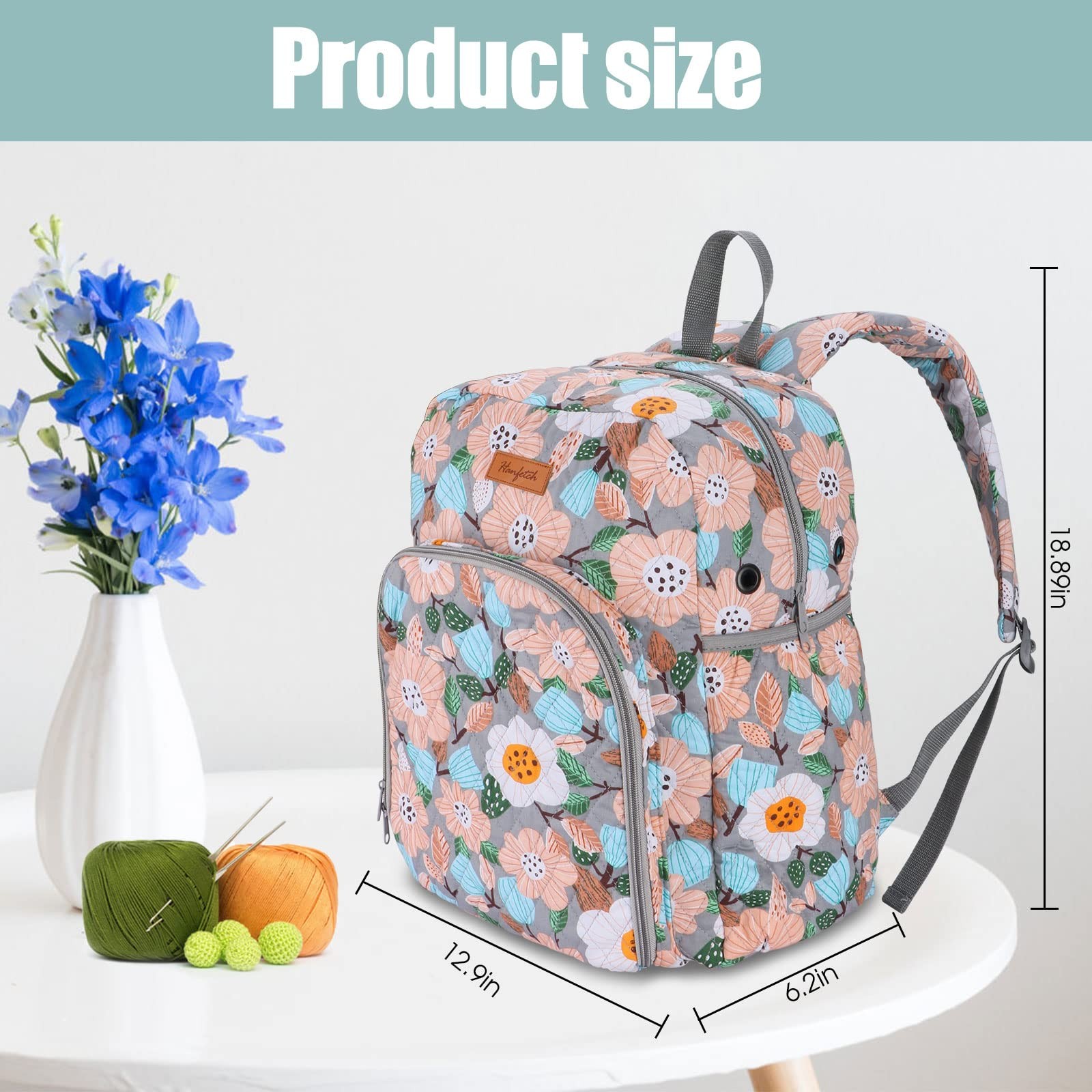 Hanfetch Yarn Storage Organizer Knitting Bag Backpack - Large Size with ...