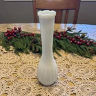 Vintage Hoosier Glass 6" white milk glass bud vase #2 #4064 swirl pattern