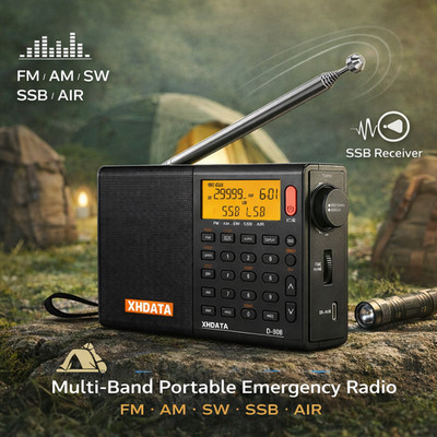 XHDATA D-808 Portable Digital Radio FM AM SW LW Wide FM Air Band Receiver Gift