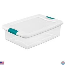Latching Storage Box, See-Through Base, 32-Qt Premium High Quality Durable