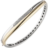 Jobo Armreif Armband 585 Gold Gelbgold WeißGold Bicolor 55 Diamanten Brillanten