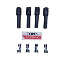 4 pack 180 degree Straight Spark Plug Wire Boots With Terminals Wire 7-8mm kit