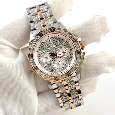 Bulova Octava 98C133 White Crystal Dial Two-Tone Quartz Men's Watch