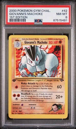 Giovanni's Machoke (1st Edition) graded PSA 8 for sale on eBay