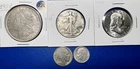 US Coin Mixed Lot Morgan Dollar, Walking Liberty, Franklin Half Doll.Circulated.