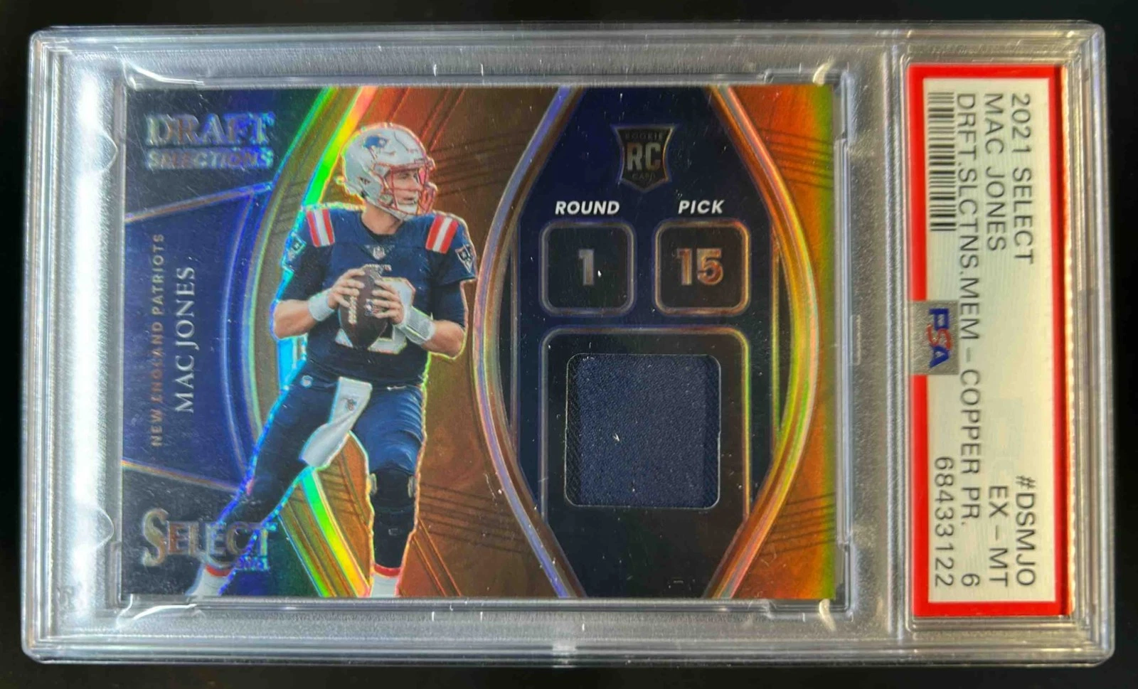 Mac Jones Panini Select Draft Selections Memorabilia #DSMJO Copper Prizm