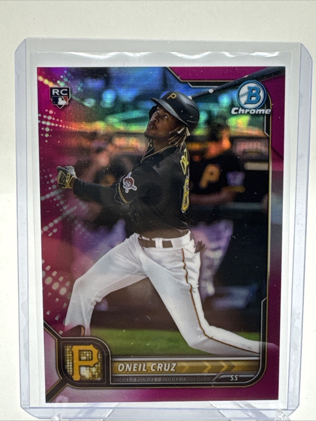 2022 Bowman Chrome - Oneil Cruz #45 Fuchsia Refractor /299 (RC)