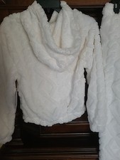 Women's Hooded Loungewear Pajamas 2 Piece Cozy Set Sherpa Cozy Warm Nwt