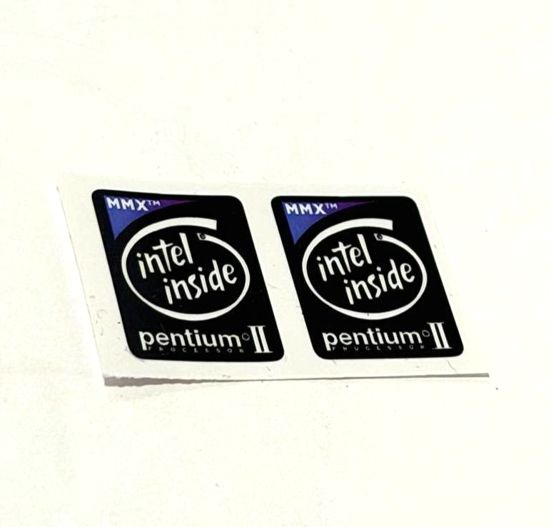 2 x MMX Intel Inside Pentium II Sticker Label Decal 16mm x 19mm | eBay