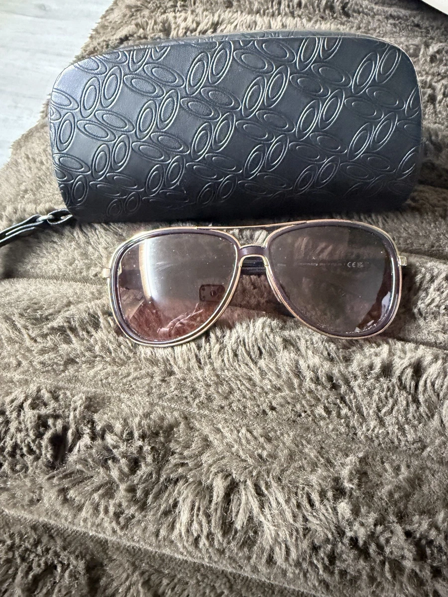 Oakley Shield Sunglasses Gold Plastic Frame Black Tinted Lens w/ Soft Pouch Oakley Men main image 4