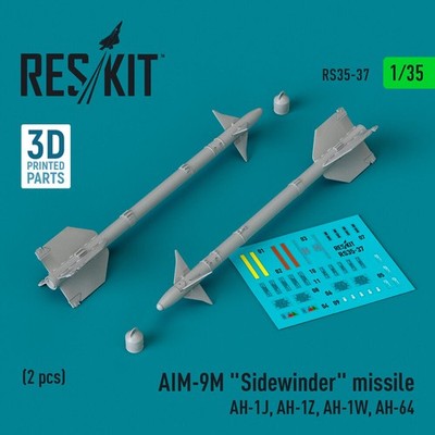 ResKit RS35-0037 - 1:35 AIM-9M Sidewinder missile (AH-1J, AH-1Z, AH-1W, AH-64) (