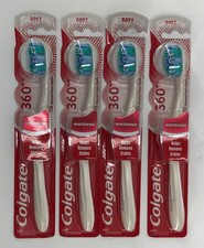Lot of FOUR Colgate 360 Whitening Toothbrush in Soft Helps Remove Stains