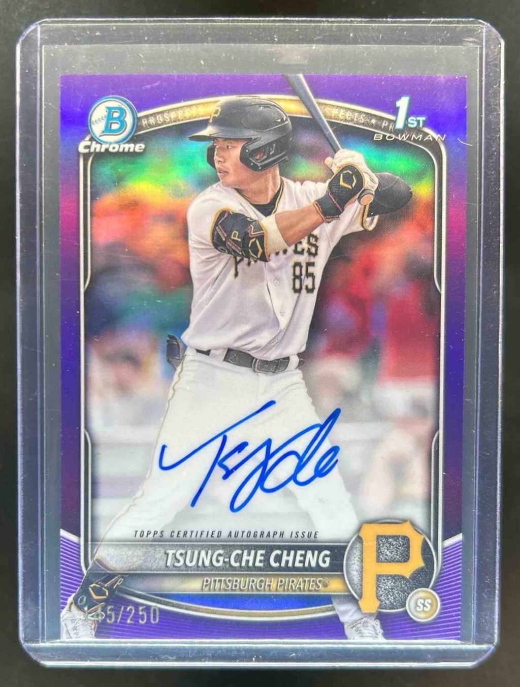 2025 Bowman Tsung-Che Cheng Chrome Auto Purple Refractor 1st Prospect #145/250