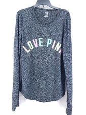 PINK Victoria's Secret Knit Sleep Wear Shirt Women's Size Small Gray