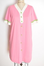 vintage 60s nightgown pink nylon mod nightie robe bed jacket set lingerie dress