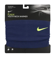 NIKE Youth Fleece Neck Warmer One Size Blue Volt Cold Weather Swoosh JDI Max