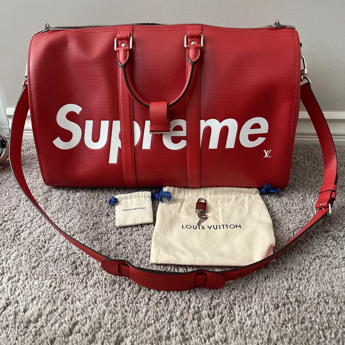 supreme louis vuitton duffle