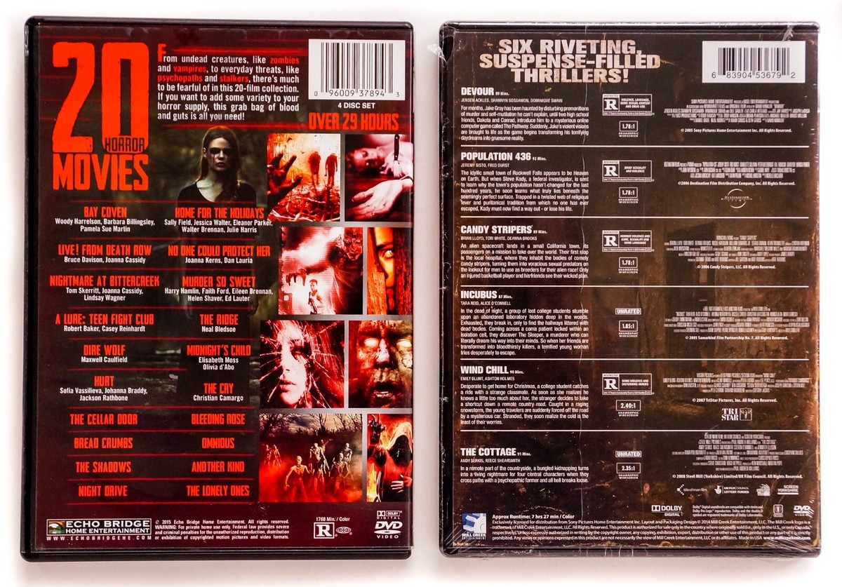 20 Horror Movies & Where Evil Lies DVD Lot, Echo Bridge & Mill