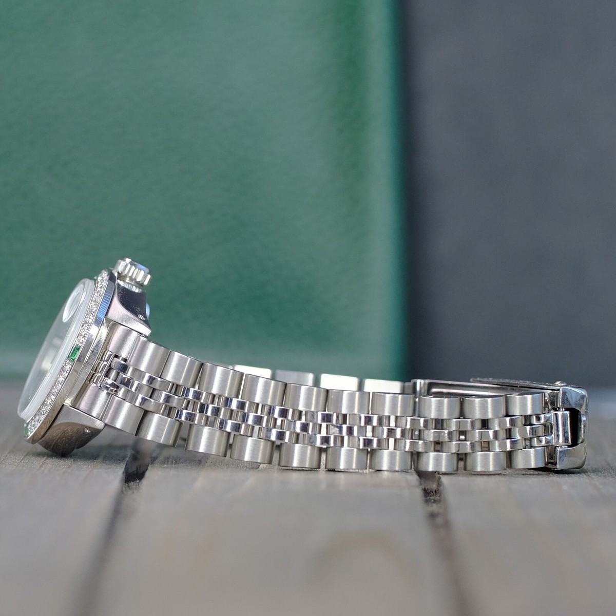 Rolex Lady Datejust Watch Stainless Steel Green Diamond Dial