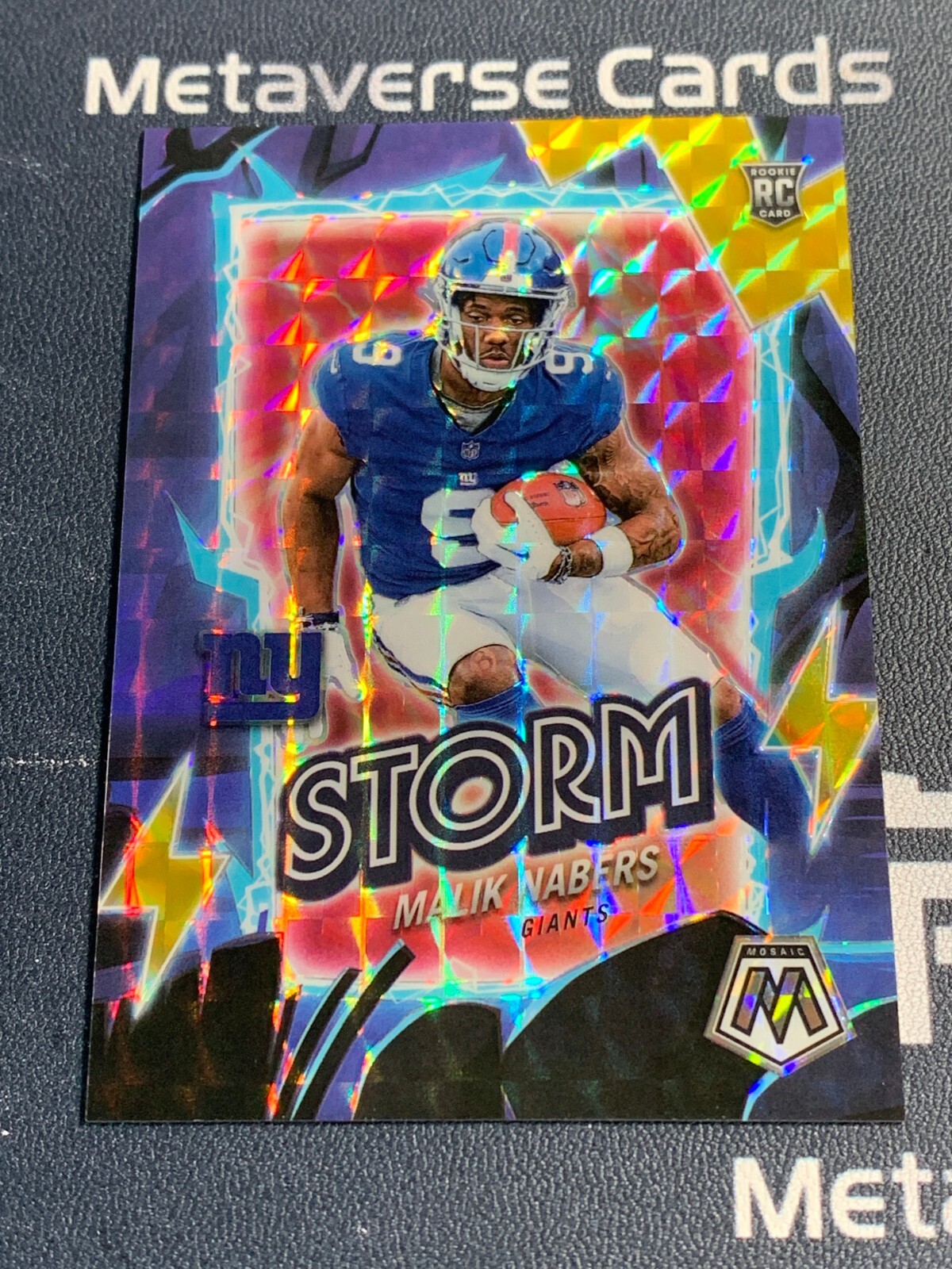 2024 Panini Mosaic Storm Gold Prizm #12 Malik Nabers 07/10 Giants