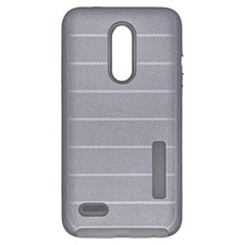 Funda con rayas cruzadas plateada para LG K10 2018/K30