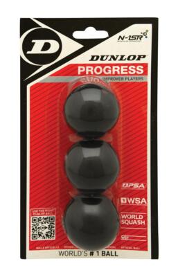 Dunlop Squashbälle Squash Bälle Progress 3-BALL Squashball (2 Punkte) 