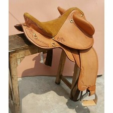Suede seat on Half breed Quality branded fender leather Horse saddle 17" inch