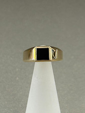 GENUINE 14K YELLOW GOLD  BLACK ONYX BOYS MEN  S PINKY SMALL RING 4 1/2 NEW