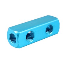 Blue 1/4"NPT Thread 2 Way Quick Connect Air Hose Manifold Block✦Kd
