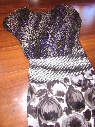 BCBG MAXAZRIA ~ Size 0 ~ 100% SILK Draped Cumberbun Wrap Mini Cocktail Dress a46 - Picture 8 of 9